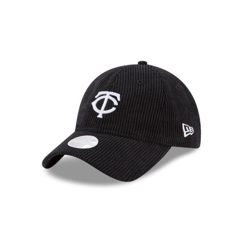 MLB Minnesota Twins Womens Corduroy 9Twenty Adjustable (FQC4667) - Black New Era Caps